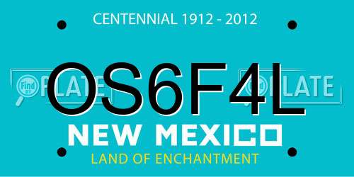 OS6F4L New Mexico License Plate