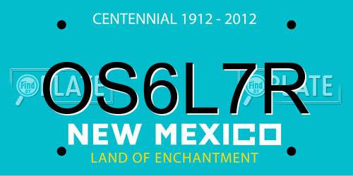 OS6L7R New Mexico License Plate