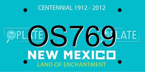 OS769 New Mexico License Plate