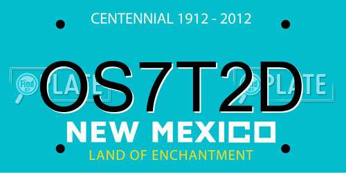 OS7T2D New Mexico License Plate