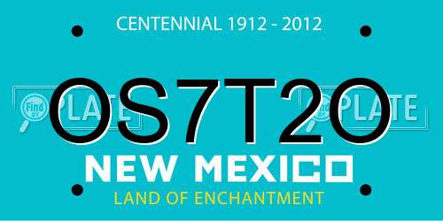 OS7T2O New Mexico License Plate