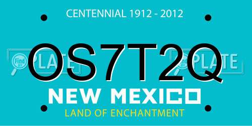 OS7T2Q New Mexico License Plate