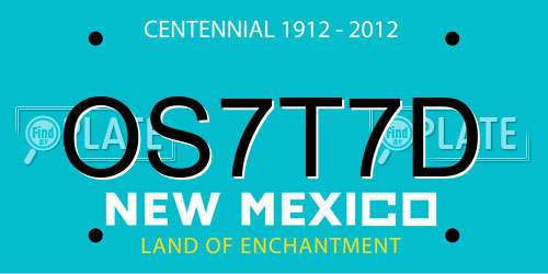 OS7T7D New Mexico License Plate