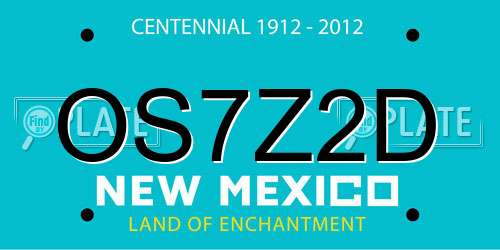OS7Z2D New Mexico License Plate