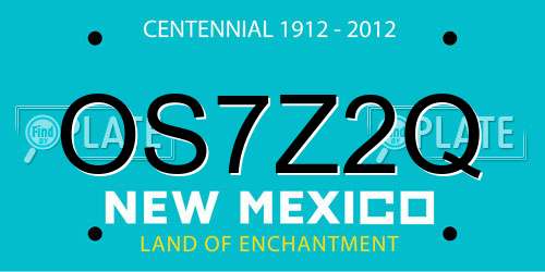 OS7Z2Q New Mexico License Plate