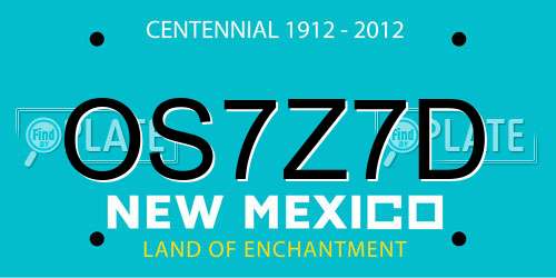 OS7Z7D New Mexico License Plate