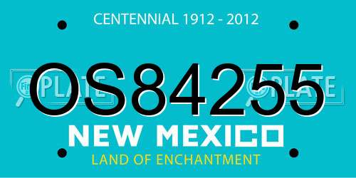 OS84255 New Mexico License Plate