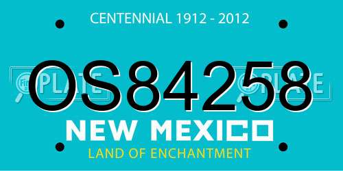 OS84258 New Mexico License Plate