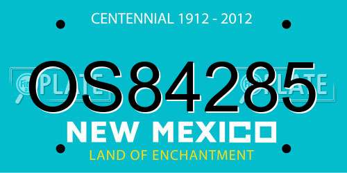 OS84285 New Mexico License Plate