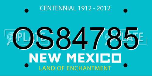 OS84785 New Mexico License Plate