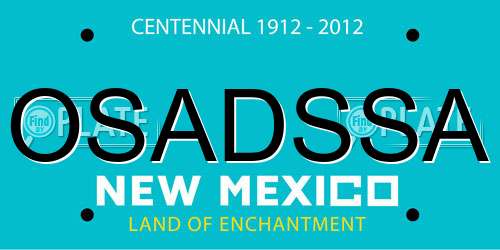 OSADSSA New Mexico License Plate