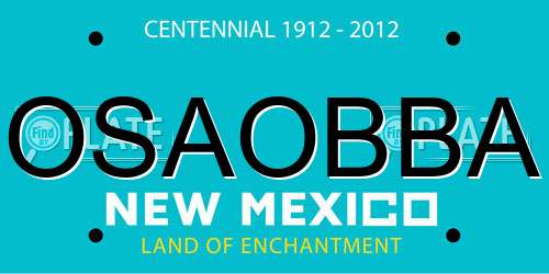 OSAOBBA New Mexico License Plate