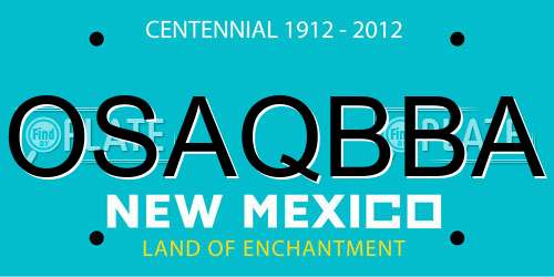 OSAQBBA New Mexico License Plate
