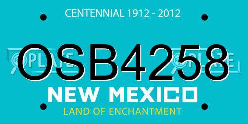 OSB4258 New Mexico License Plate