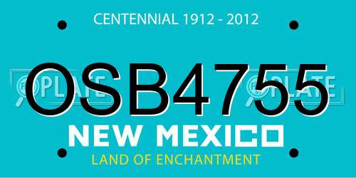 OSB4755 New Mexico License Plate