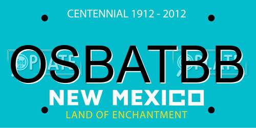 OSBATBB New Mexico License Plate