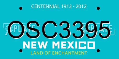 OSC3395 New Mexico License Plate