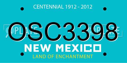 OSC3398 New Mexico License Plate