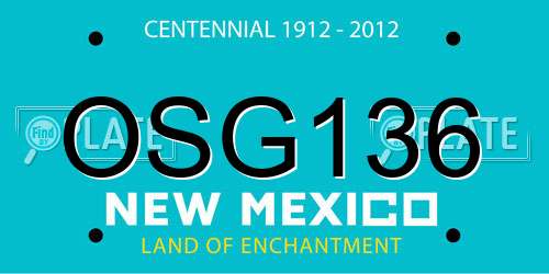 OSG136 New Mexico License Plate
