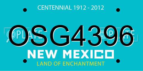 OSG4396 New Mexico License Plate