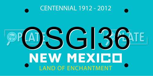 OSGI36 New Mexico License Plate