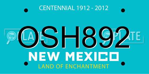 OSH892 New Mexico License Plate