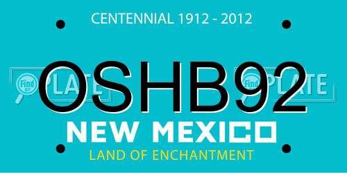 OSHB92 New Mexico License Plate