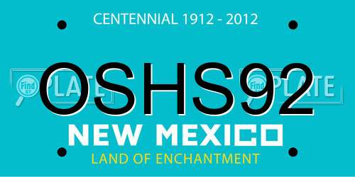 OSHS92 New Mexico License Plate