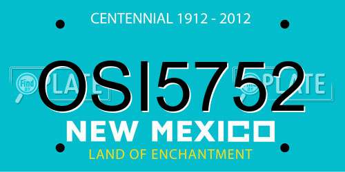 OSI5752 New Mexico License Plate
