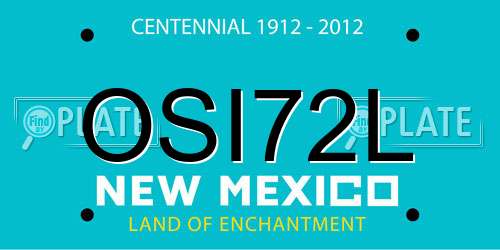 OSI72L New Mexico License Plate