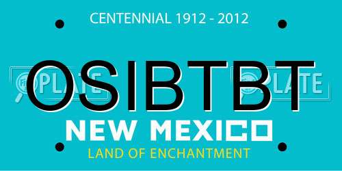 OSIBTBT New Mexico License Plate