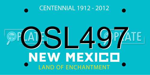 OSL497 New Mexico License Plate