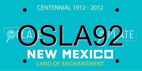 OSLA92 New Mexico License Plate