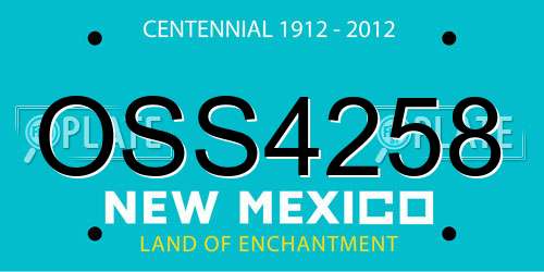OSS4258 New Mexico License Plate