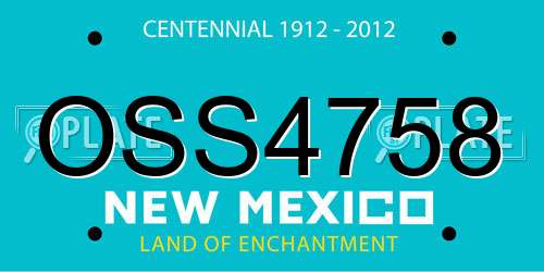 OSS4758 New Mexico License Plate