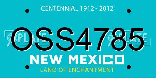 OSS4785 New Mexico License Plate