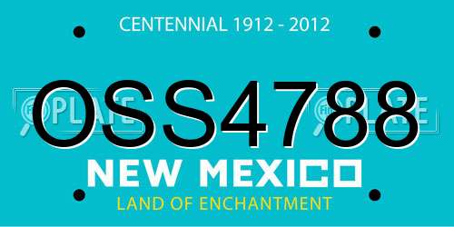OSS4788 New Mexico License Plate