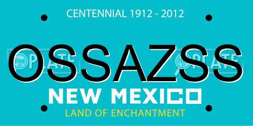 OSSAZSS New Mexico License Plate