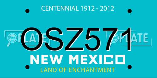 OSZ571 New Mexico License Plate