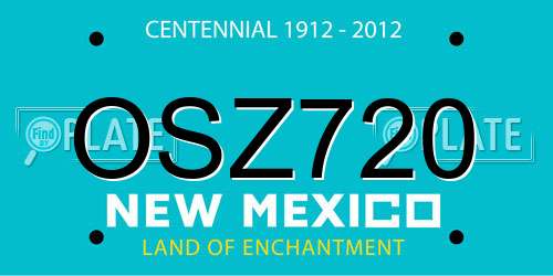 OSZ720 New Mexico License Plate