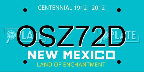 OSZ72D New Mexico License Plate