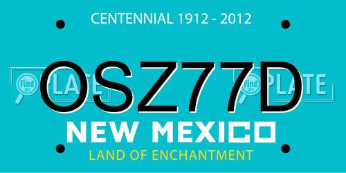 OSZ77D New Mexico License Plate