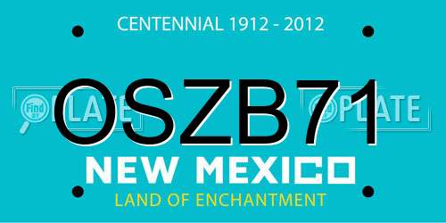 OSZB71 New Mexico License Plate
