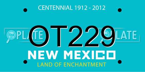 OT229 New Mexico License Plate
