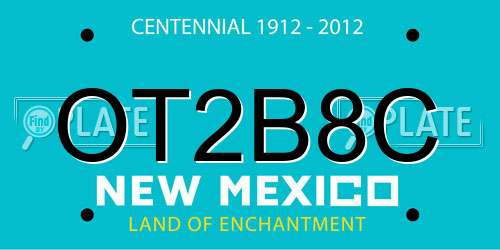 OT2B8C New Mexico License Plate