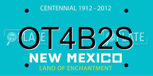 OT4B2S New Mexico License Plate