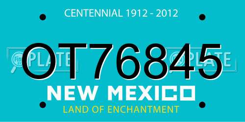 OT76845 New Mexico License Plate