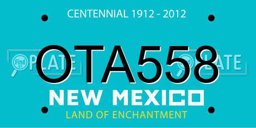 OTA558 New Mexico License Plate
