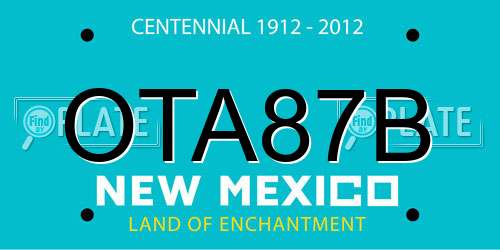 OTA87B New Mexico License Plate