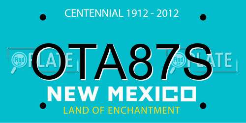 OTA87S New Mexico License Plate